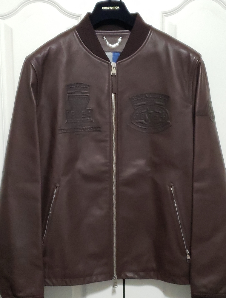 Louis Vuitton Leather Patch Blouson Biker Jacket